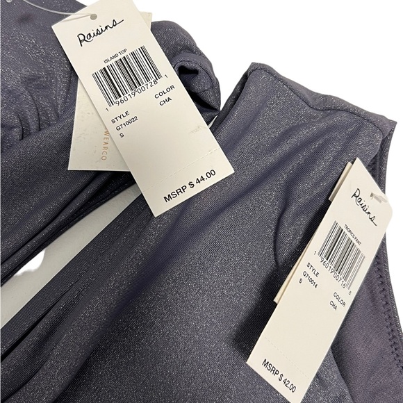 Raisins Island Swim 2 piece Set Metallic Size  Small - Picture 4 of 5